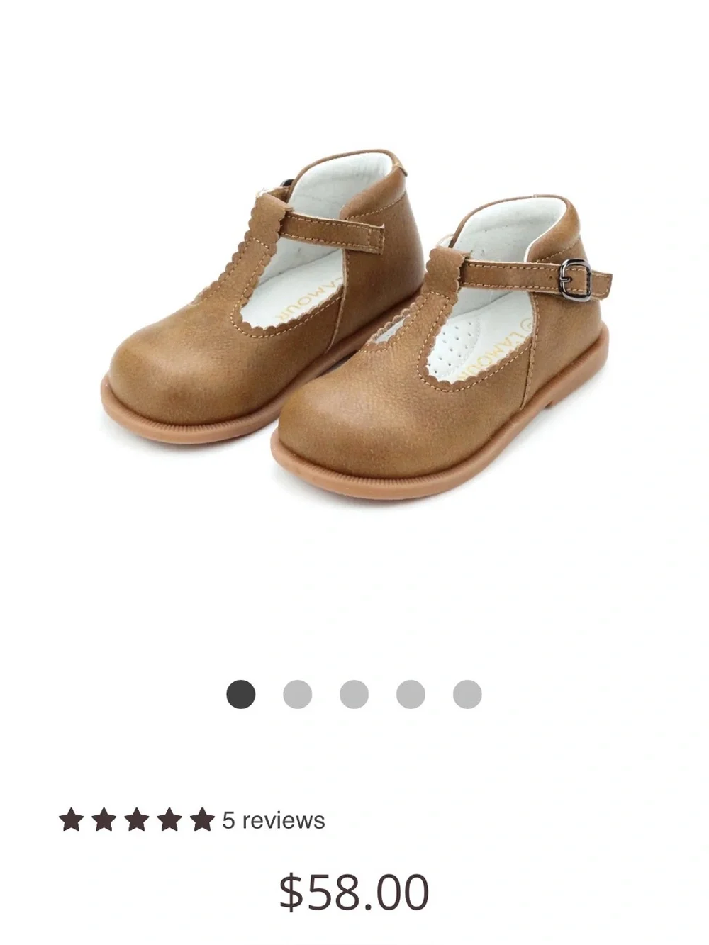 L'Amour Louise Scalloped T-Strap Mary Jane